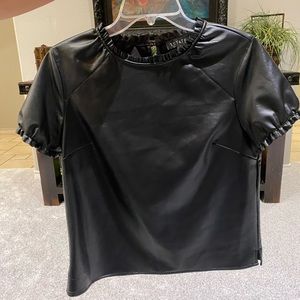 1 State black ruffle trim